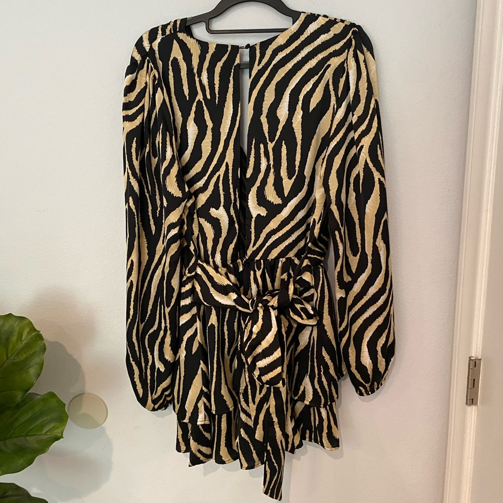 Zebra Ruffle Romper - Picture 2 of 3